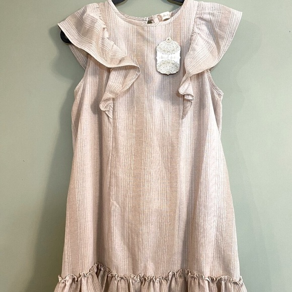 Altar'd State Cream Ruffled Midi Dress SIze‎ Small NEW NWT - Picture 1 of 5